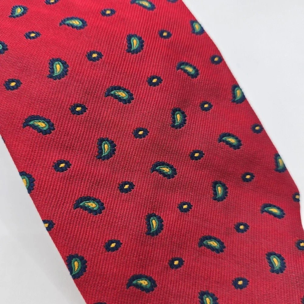 Vintage Polo Ralph Lauren Men's Tie Red Paisley 58.5